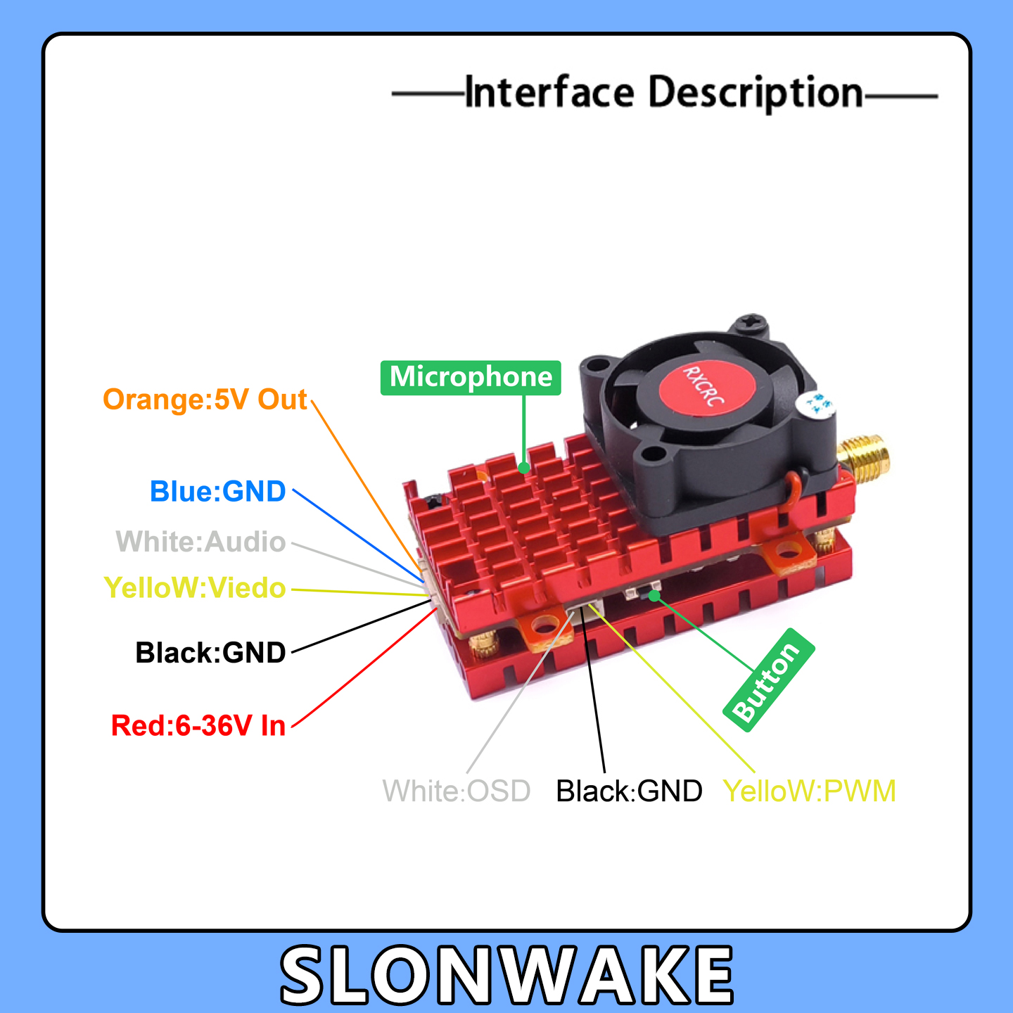 SLONWAKE 5.8G 2W VTX FPV 1800T - Drone Rc Harness recensie en prijs