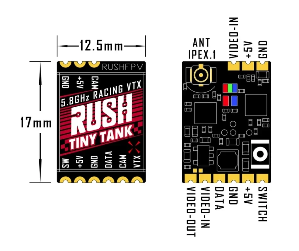 RUSHFPV Tiny Tank VTX 5.8GHz 3 - Analog Fpv Transmitter recensie en prijs